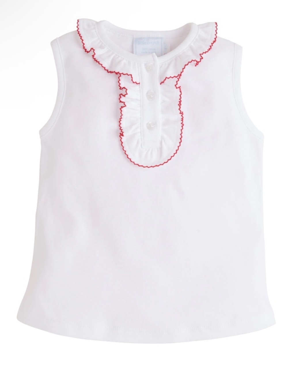 Little English Ruffled Henley Tank - Size 6